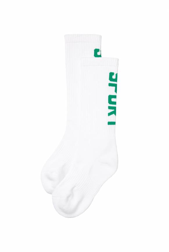 Soccx Lange Sportsocken mit Logo, 2 Paar opticwhite / active green Riesige Rabatte