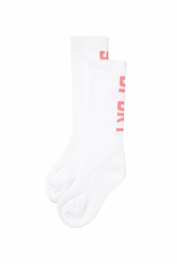 Soccx Lange Sportsocken mit Logo, 2 Paar opticwhite / peachy rose 50% Rabatt mit kostenlosem Versand