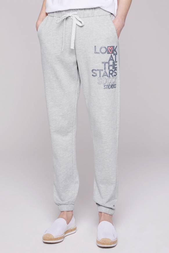 Soccx Sweathose mit Glitter Print grey melange XXL Clearance-Verkauf