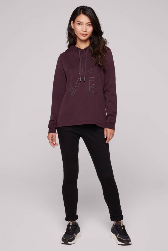 Soccx Hoodie aus Interlock mit Artwork und Tapes deep plum Black Friday Preise