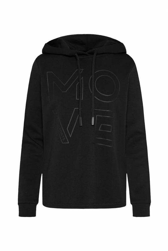 Soccx Hoodie aus Interlock mit Artwork und Tapes black Im Verkauf