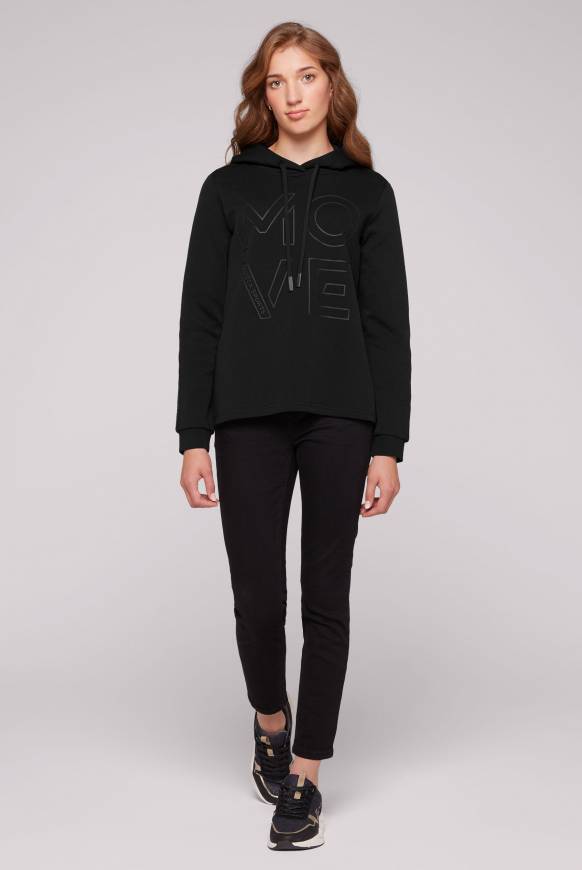 Soccx Hoodie aus Interlock mit Artwork und Tapes black Im Verkauf