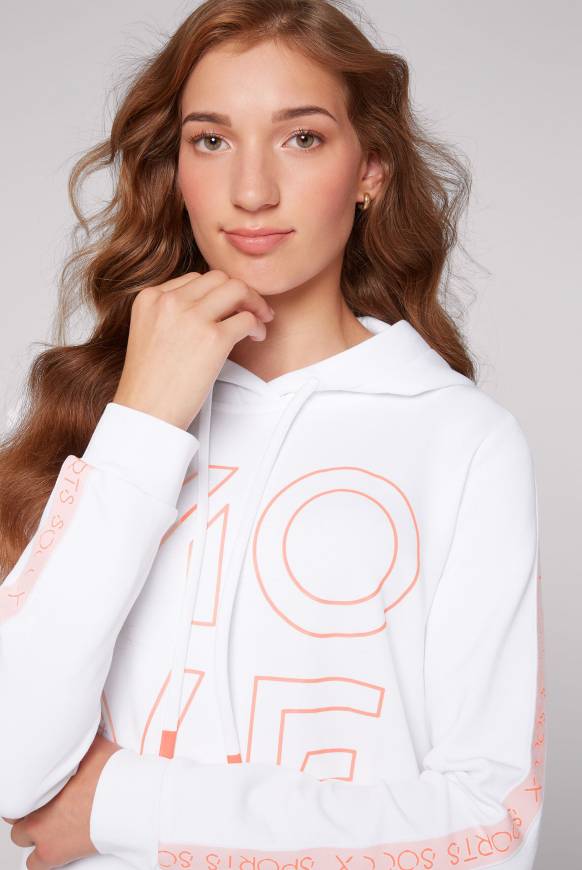 Soccx Hoodie aus Interlock mit Artwork und Tapes opticwhite zollfrei