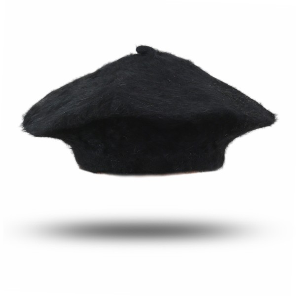 Sonia Originelli Baskenmütze Angora Echtfell Wolle Damen Schwarz Discount Store für neue Produkte