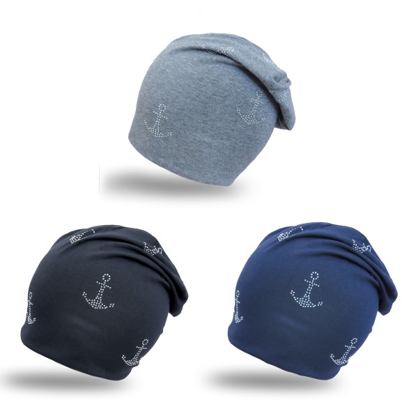Sonia Originelli Beanie Kind "Mini Anker" Kindermütze Maritim Strasssteine Clearance-Verkauf