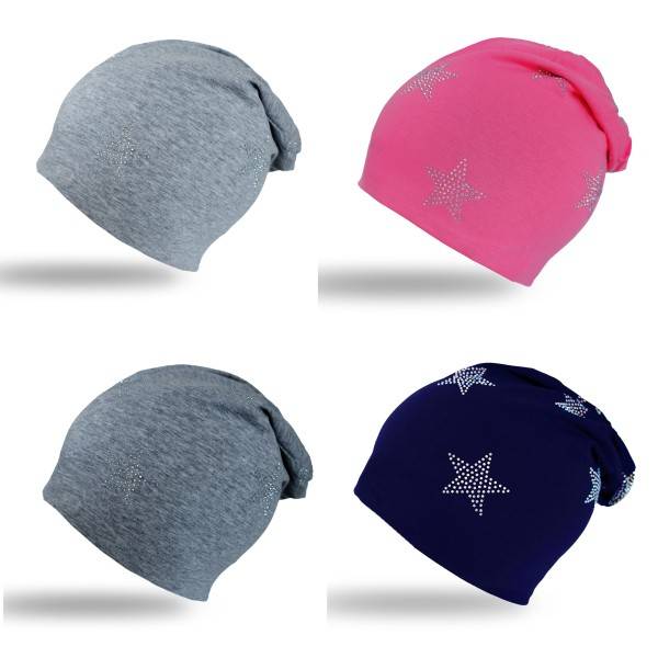Sonia Originelli Beanie Kind "Mini Sterne" Kindermütze Strasssteine Kostenloser Versand international