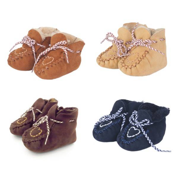 Sonia Originelli Baby Kleinkinder Wildlederhausschuh "Herzchen" Lammfell Schleife Outlet