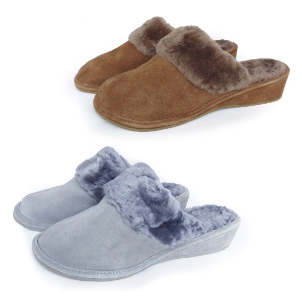 Sonia Originelli Damenpantoffel Schuhe Schaf Lammfell EVA Sohle Leder Schlussverkauf