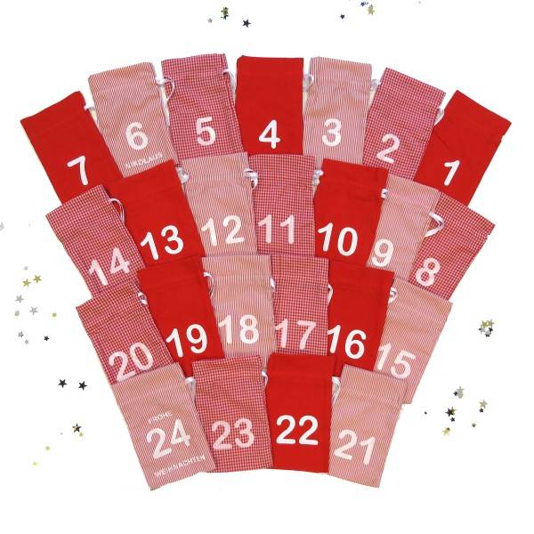 Sonia Originelli Adventskalender aus Baumwolle 24 Säckchen zum selber Befüllen Heißer Verkauf