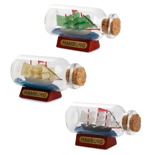 Sonia Originelli Buddelschiffchen Flaschenschiff "Hamburg" Rumflasche 6 cm Blitzangebot