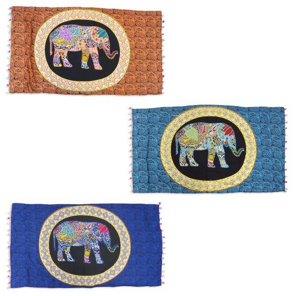 Sonia Originelli Strandtuch "Boho" Elefant Muster Bommel Bunt Laken Tuch Picknick Meist gekauft