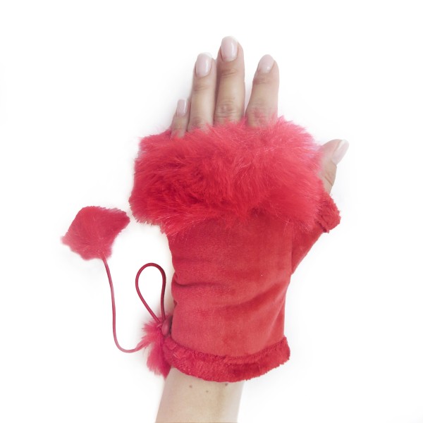 Sonia Originelli Damenhandschuhe Fingerlos Wuschel Kunstfell Handstulpe Rabatt