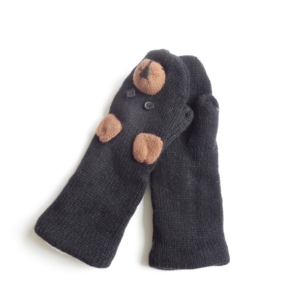 Sonia Originelli Fausthandschuhe Eule Giraffe Bär Tiere Fäustel Fleece Strick Flash Sale