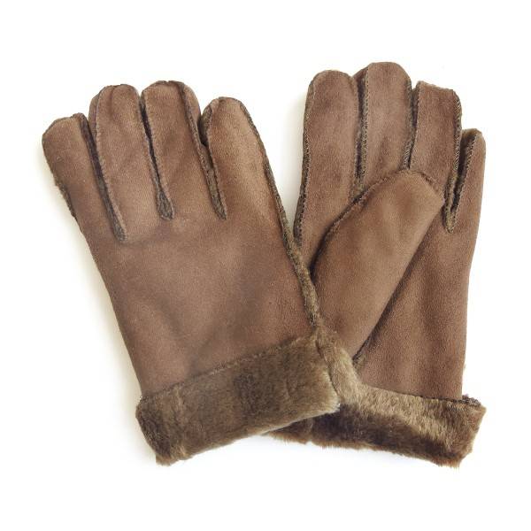 Sonia Originelli Fingerhandschuhe Faux-Leder Velouroptik Kunstfell Samt Velvet kuschelig Saisonschlussverkauf