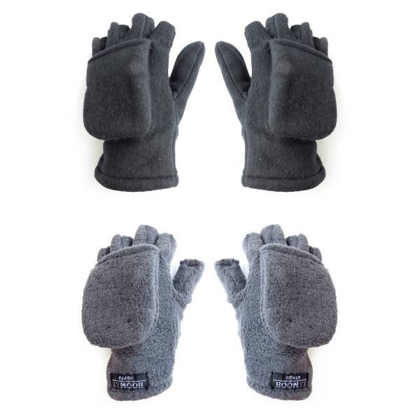 Sonia Originelli Fleecehandschuhe Finger Halbfinger Faustumschlag Winter Black Friday