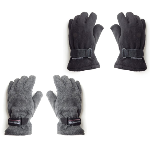 Sonia Originelli Handschuhe Winter Finger Fleece Schwarz Klettverschluss Valentinstagsangebot