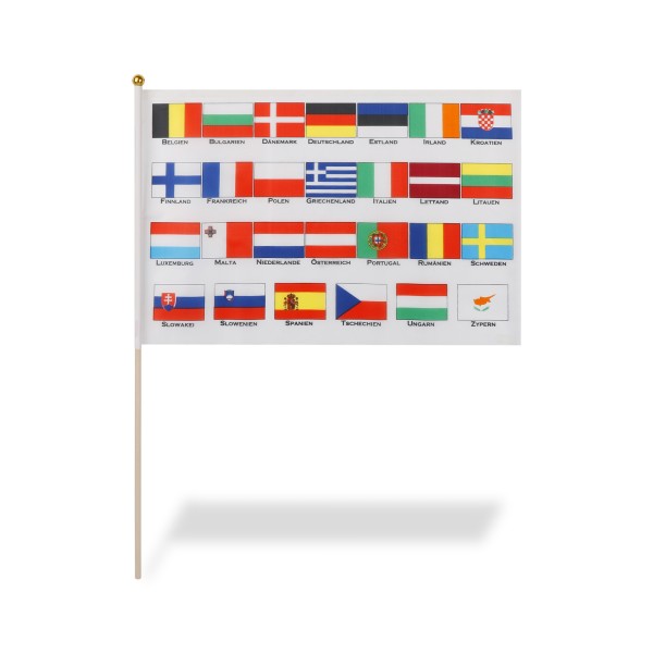 Sonia Originelli 10er Set Fahne Flagge Winkfahne "Europa 27 Länder" Handfahne EM WM Begrenzt auf 3 Tage