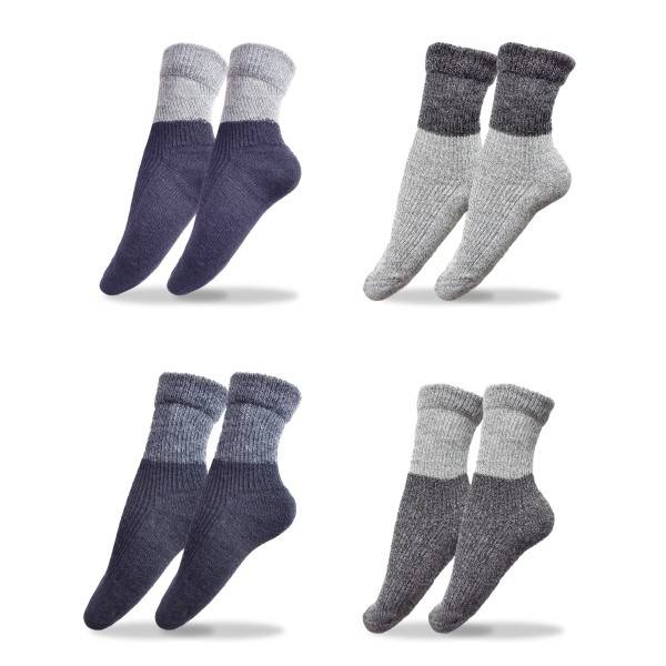 Sonia Originelli 1 Paar Damen Socken meliert Schafwolle Umschlag Plüschsohle Outlet