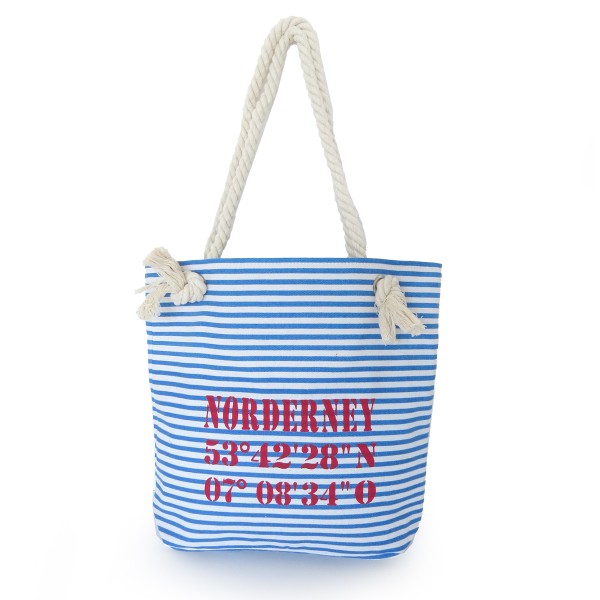 Sonia Originelli City Shopper "Norderney" maritim gestreift Koordinaten Canvas Neueste Mode
