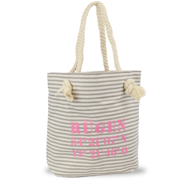 Sonia Originelli City Shopper "Rügen" maritim gestreift Koordinaten Canvas Exklusive Angebote