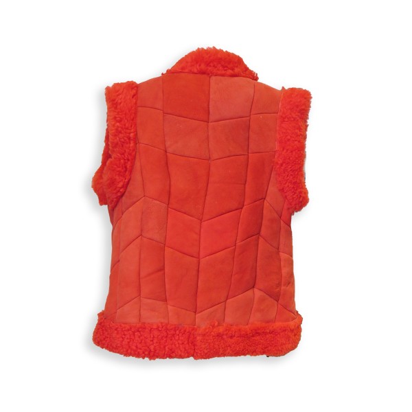 Sonia Originelli Damenweste Naturfell Leder Lammfell Patchwork Handarbeit Kauf eins, bekomm eins gratis