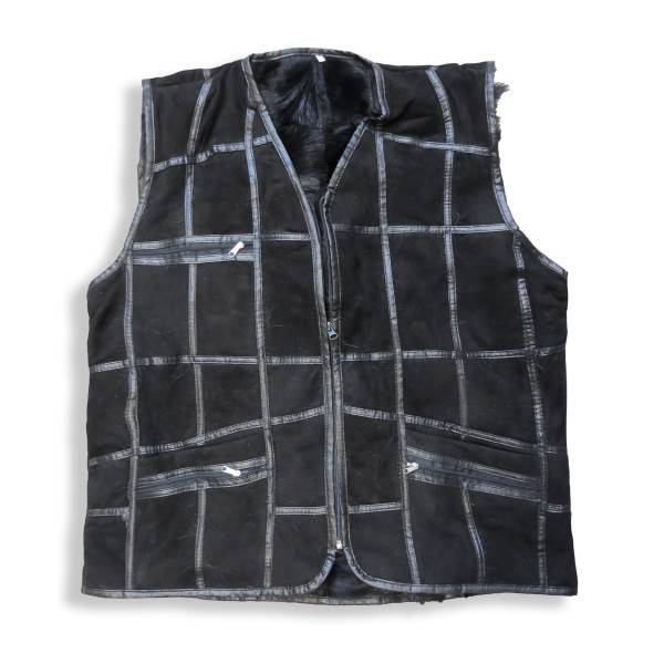 Sonia Originelli Herrenweste Naturfell Leder Patchwork Jacke Online Shopping