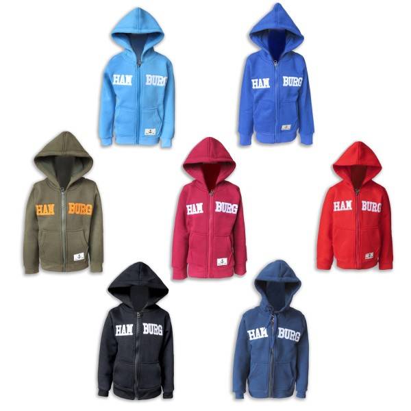 Sonia Originelli Sweatjacke "Hamburg" Kinder unifarben Jacke Hoodie bestickt Online Outlet