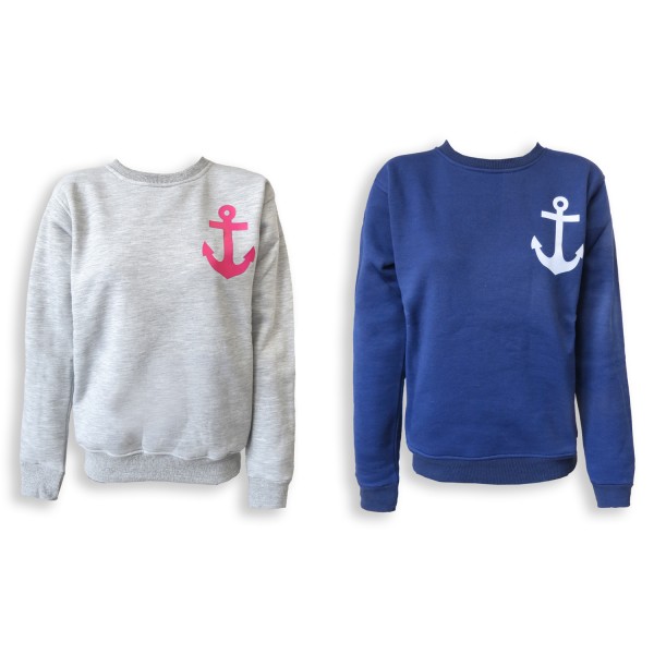 Sonia Originelli Sweatshirt "Anker" Maritim Druck Damen Unifarben Pullover Zeitlich begrenztes Angebot