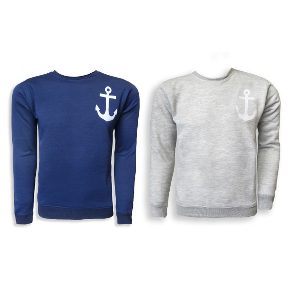 Sonia Originelli Sweatshirt "Anker" Maritim Druck Herren Unifarben Pullover Exklusive Angebote