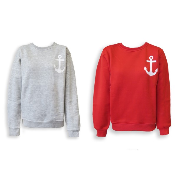 Sonia Originelli Sweatshirt "Meerweh" Anker Maritim Druck Damen Unifarben Pullover Blitzangebot