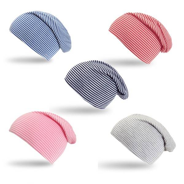 Sonia Originelli Beanie Mütze "Streifen UNI" Maritim Gestreift Jersey Super Sparpreis