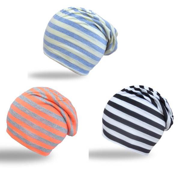 Sonia Originelli Beanie Mütze "Streifen" Unisex Jersey weich und angenehm leicht Wochenangebot