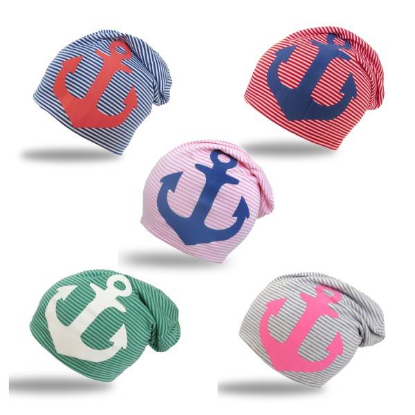 Sonia Originelli Beanie Mütze Kind "Maritim Anker" Kindermütze Streifen Zeitbegrenzte Promotion