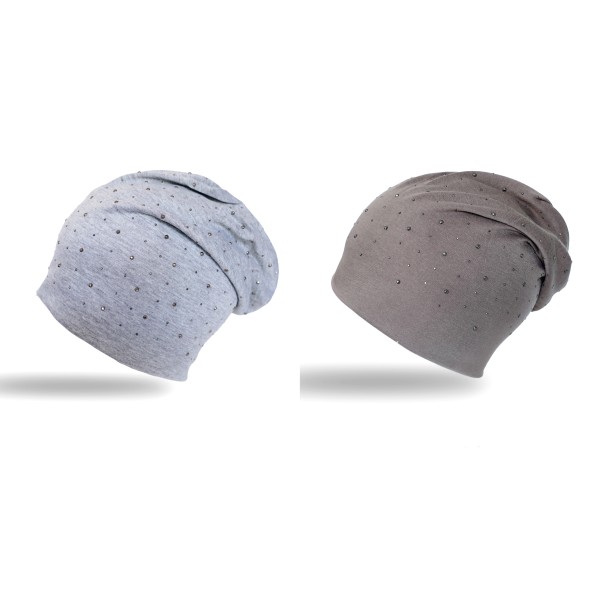 Sonia Originelli Beanie Mütze Nieten Schlicht Onesize Jersey Rabatte dieses Monats