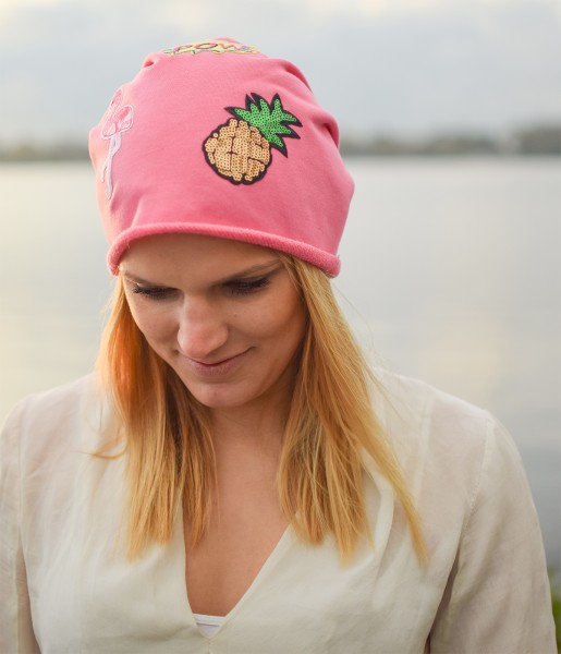 Sonia Originelli Beanie Mütze Patch Aufnäher Diamant Eis trend Baumwolle Online