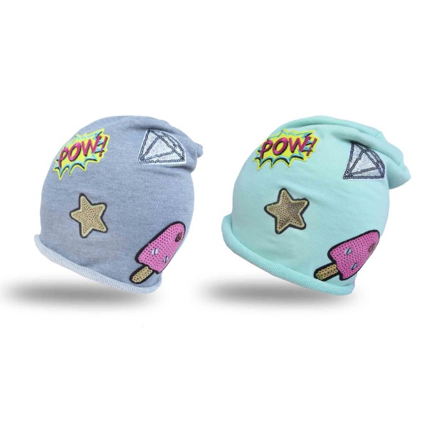 Sonia Originelli Beanie Mütze Patch Aufnäher Diamant Eis trend Baumwolle Online
