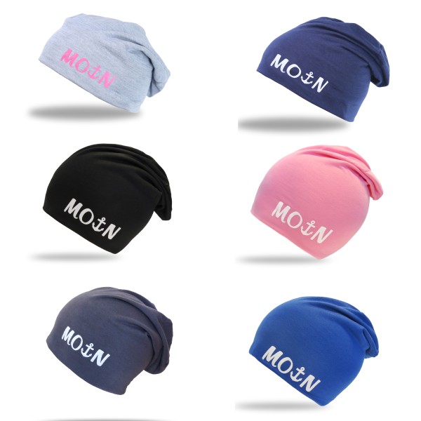 Sonia Originelli Beanie Mütze unifarben mit MOIN Aufdruck Anker maritim Jersey Unisex Angebote