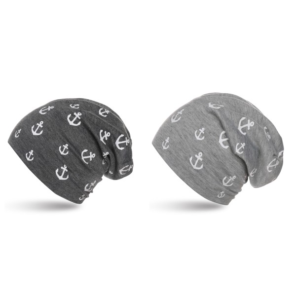 Sonia Originelli Kinder Beanie "Mini Anker" Maritim Mütze Overall Print Tägliche Deals