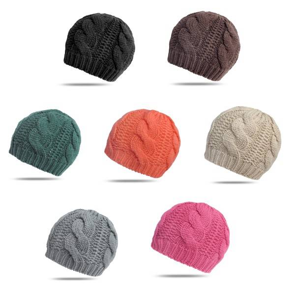 Sonia Originelli Strickmütze Wolle mit Zopfmuster klassisch Herbst Winter Letzte 2 Tage
