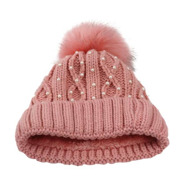 Sonia Originelli Winter Beanie Mütze Perlen Zopfmuster XL Bommel Teddyfell Discount Store für neue Produkte