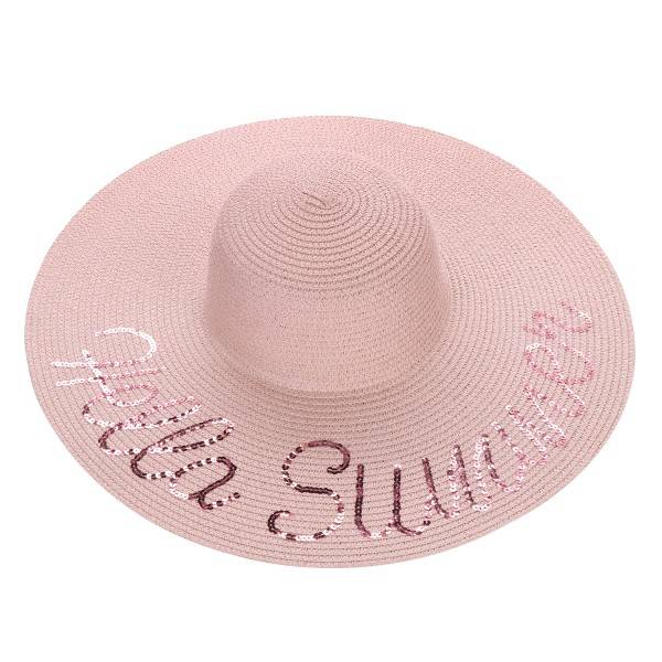Sonia Originelli XXL Strohhut "Hello Summer Pailletten" Damen Sommerhut Strand Clearance-Verkauf