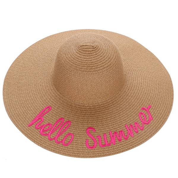 Sonia Originelli XXL Strohhut "Hello Summer" Damen Sommerhut Kopfbedeckung Strand Kostenloser Versand international