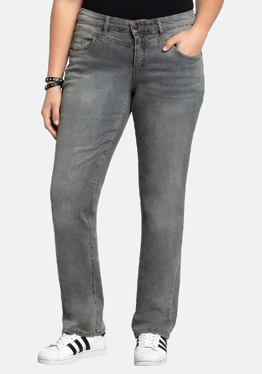 sheego Jeans »Die Gerade« mit Used-Effekten Neueste Stile