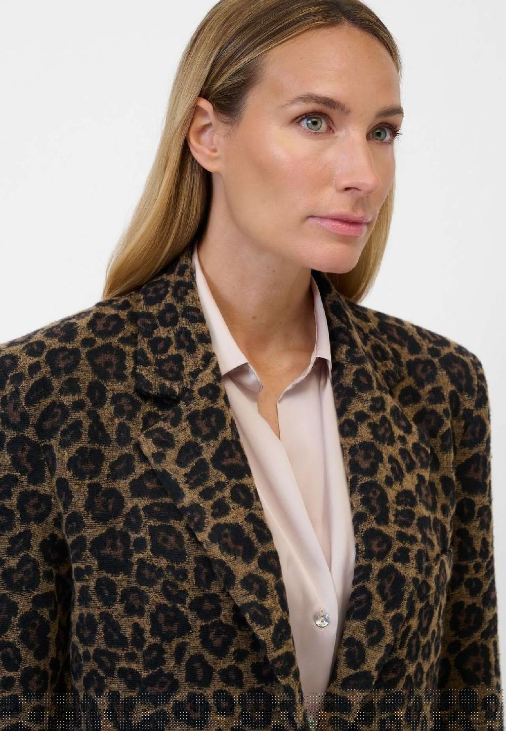 RICANO Damen Mantel Fabiana mit Leopardenmuster Black Friday