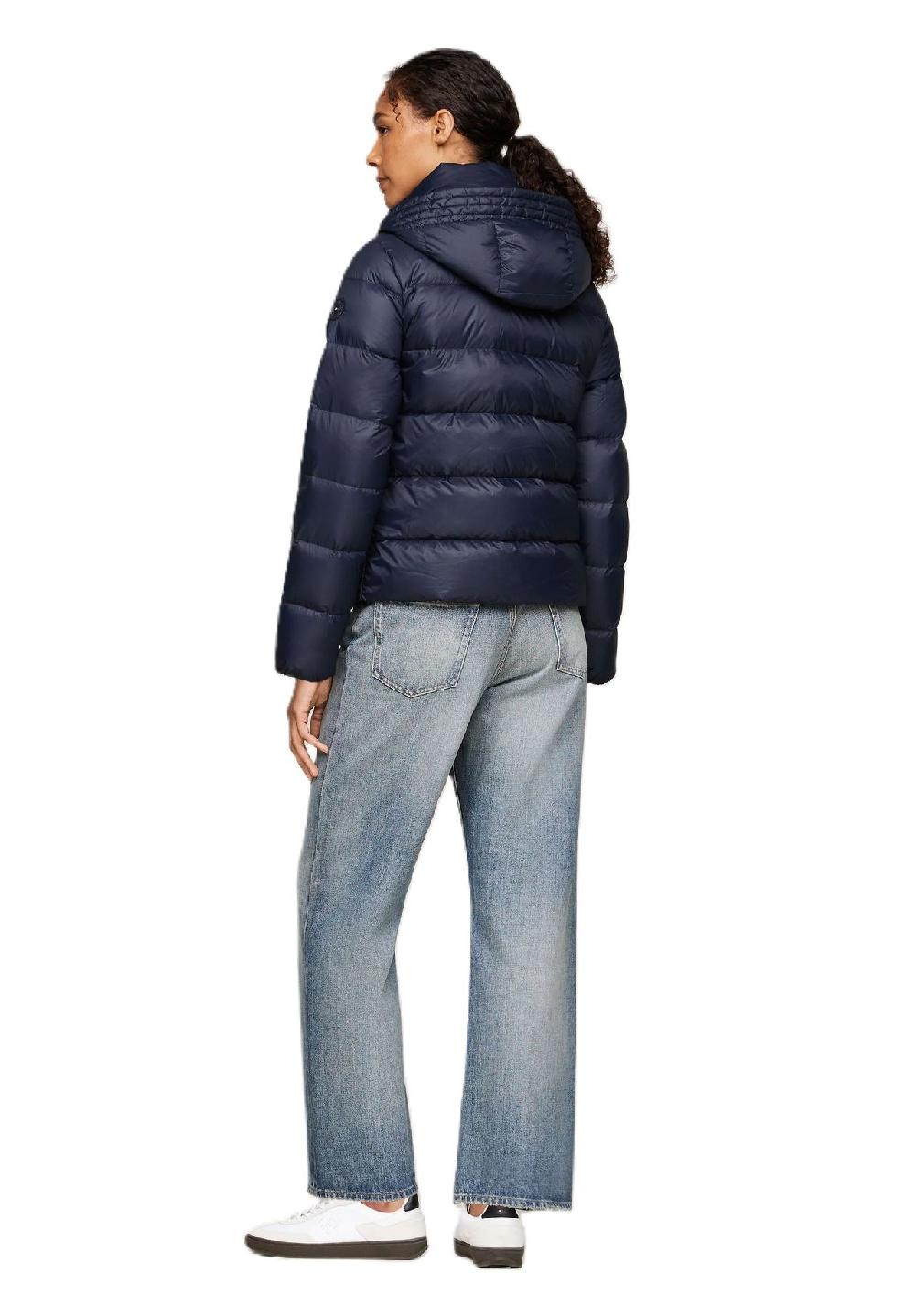 TOMMY HILFIGER Steppjacke Stehkragen Logo-Patch für Damen Valentinstagsangebot