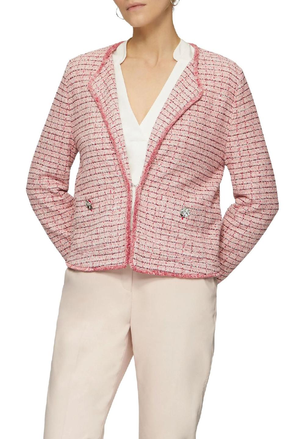 s.Oliver BLACK LABEL Bouclé-Jacke Hakenverschluss für Damen Bis zu 60% Rabatt