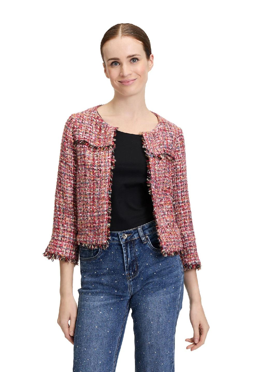 CARTOON Kastenjacke 3/4-Arm Fransen für Damen Auslauf