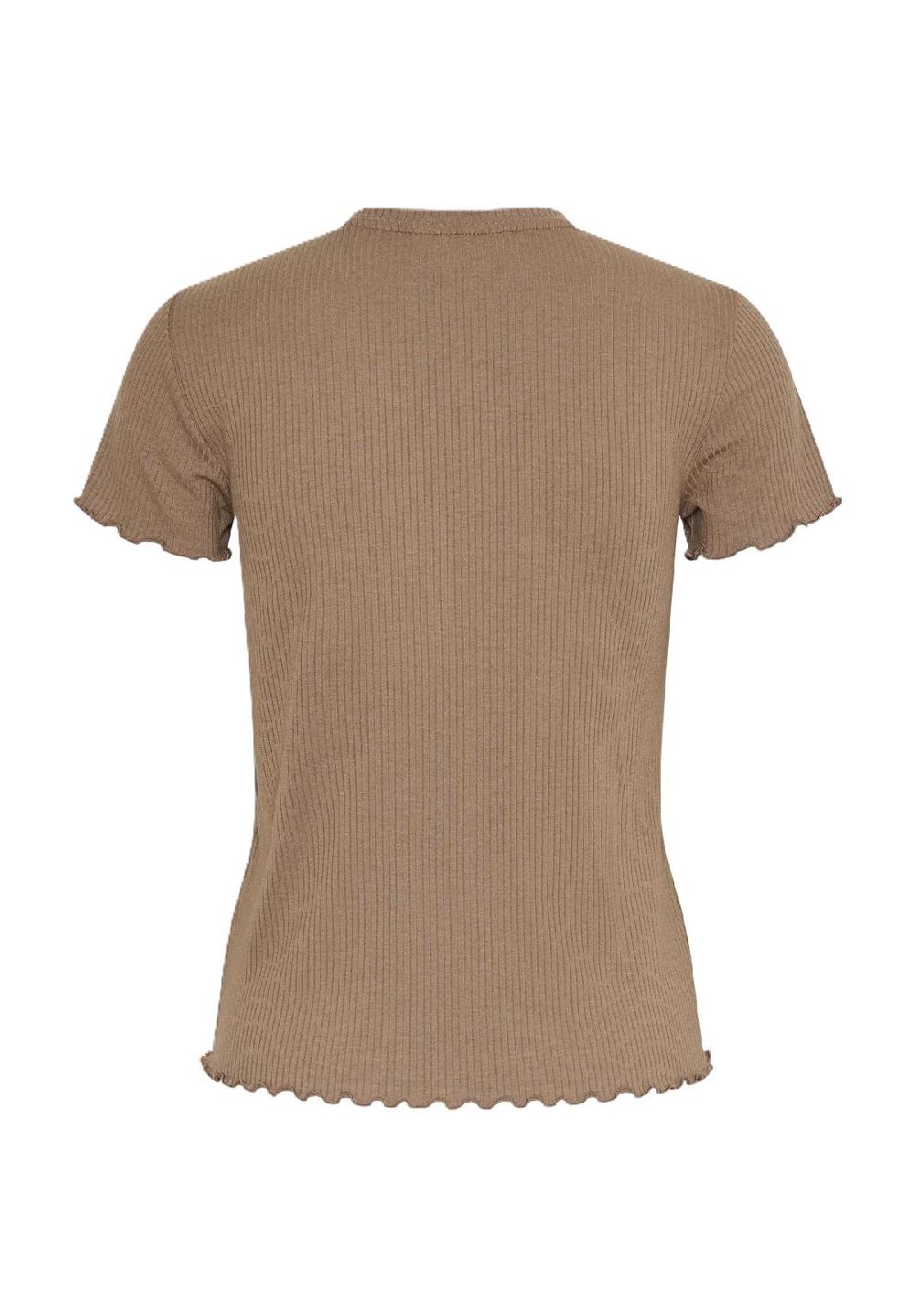 PIECES T-Shirt gewellter Saum Ripp-Optik für Damen Osterangebot
