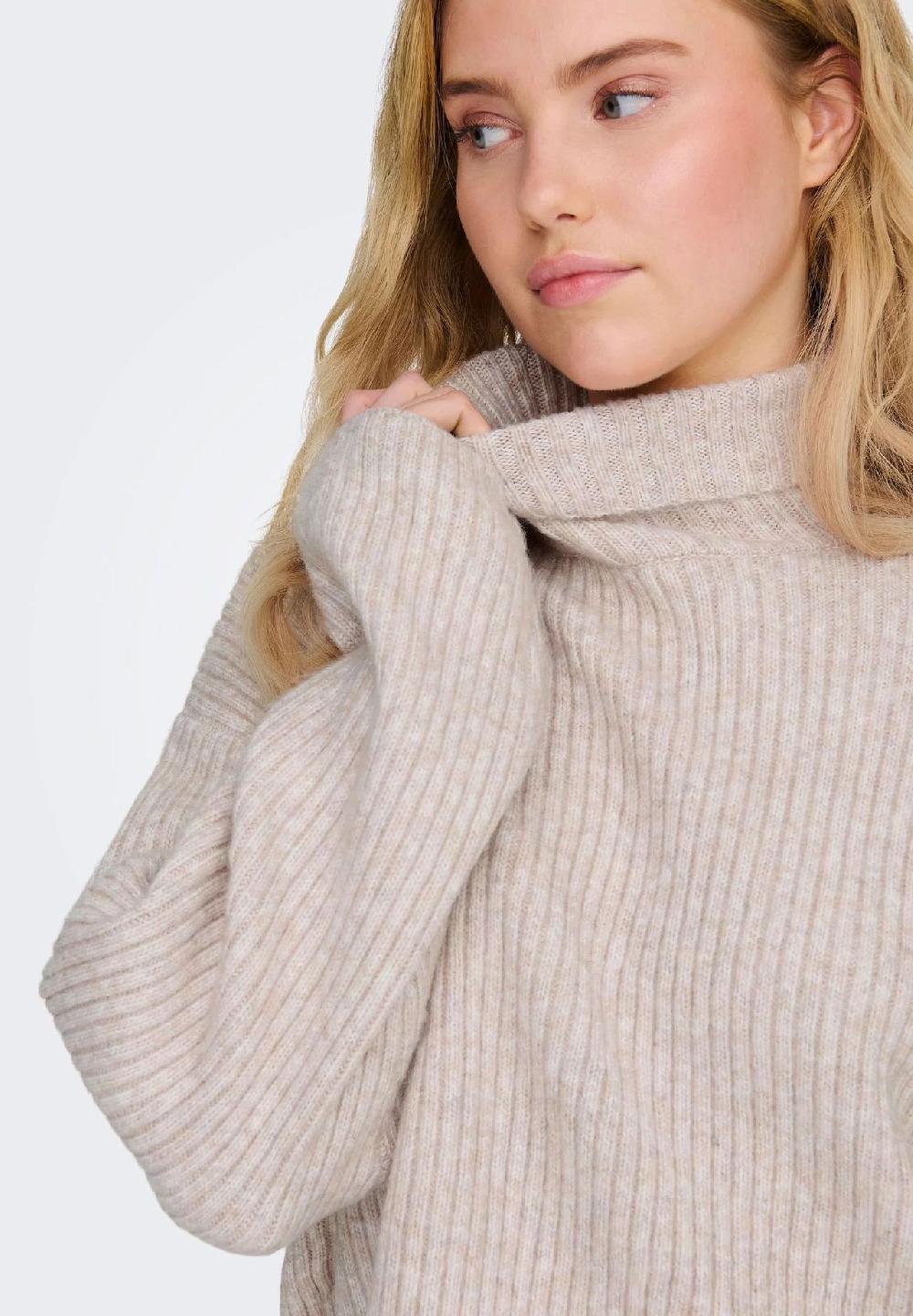 ONLY® Rollkragenpullover "Melanie" Rippbündchen für Damen Online Outlet
