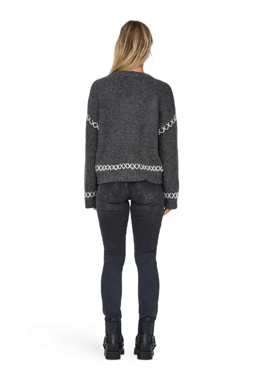 ONLY® Strickpullover "Amanda" Ziernähte für Damen Riesige Ersparnisse